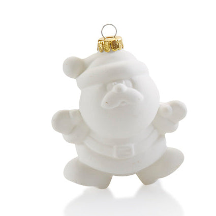 White ceramic piggy bank ornament with gold top on a white background