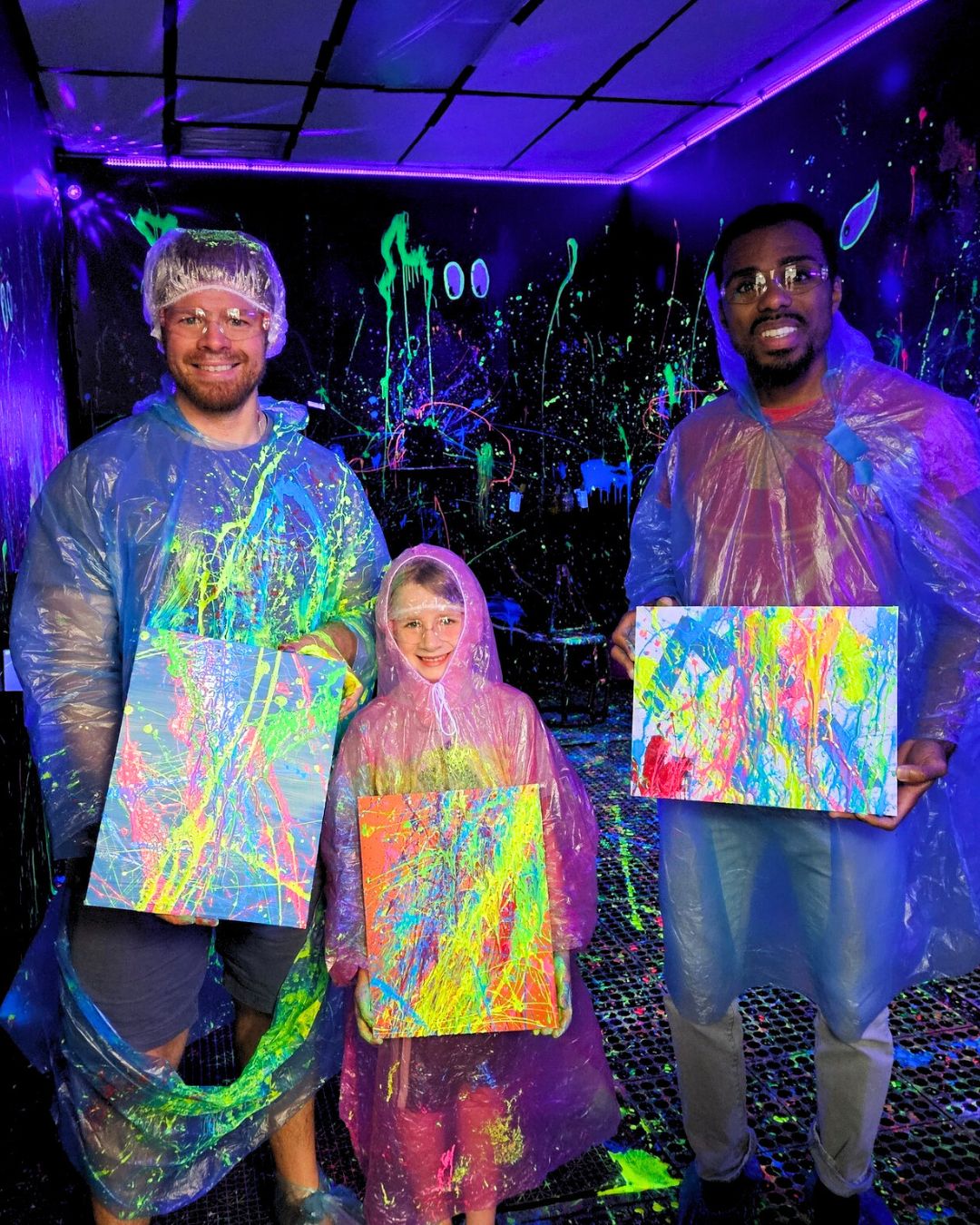 Eventful Splat and Craft Studio Family doing Splatter Room