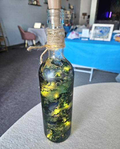 March 21 | Alcohol Ink Wine Bottle or Wine glasses