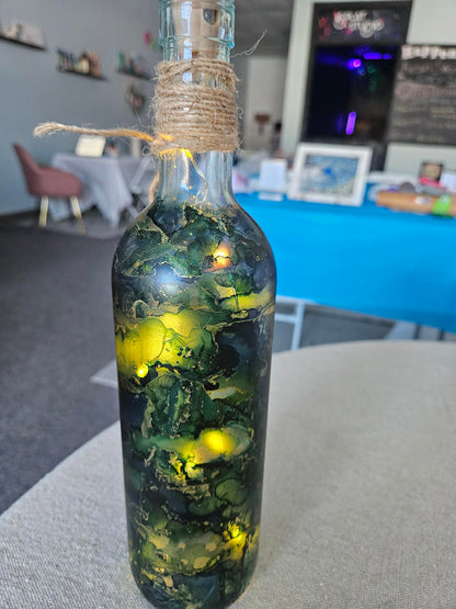 March 21 | Alcohol Ink Wine Bottle or Wine glasses