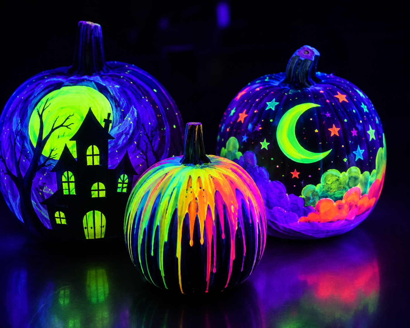 Sept. 7th| Glow in the dark pumpkin paint pouring